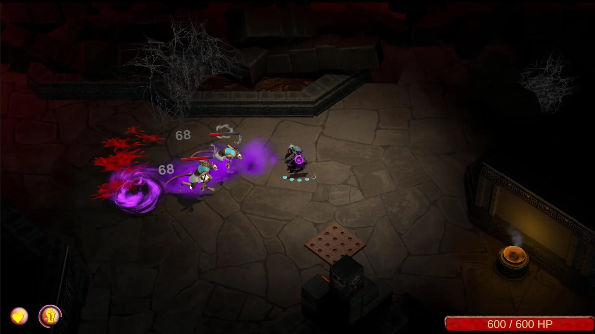 Tempête de sable dynamique engloutissant l’écran dans The Book of Aaru.