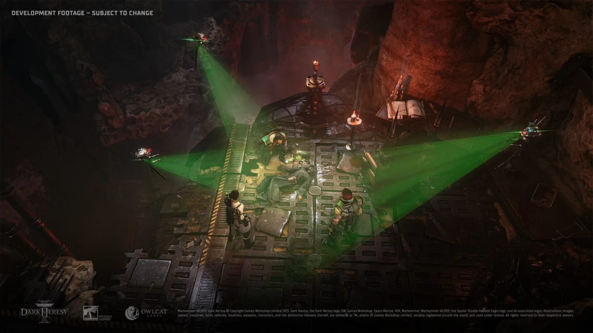 Atmospheric in-game screenshot showing the dark, oppressive environments of Dark Heresy