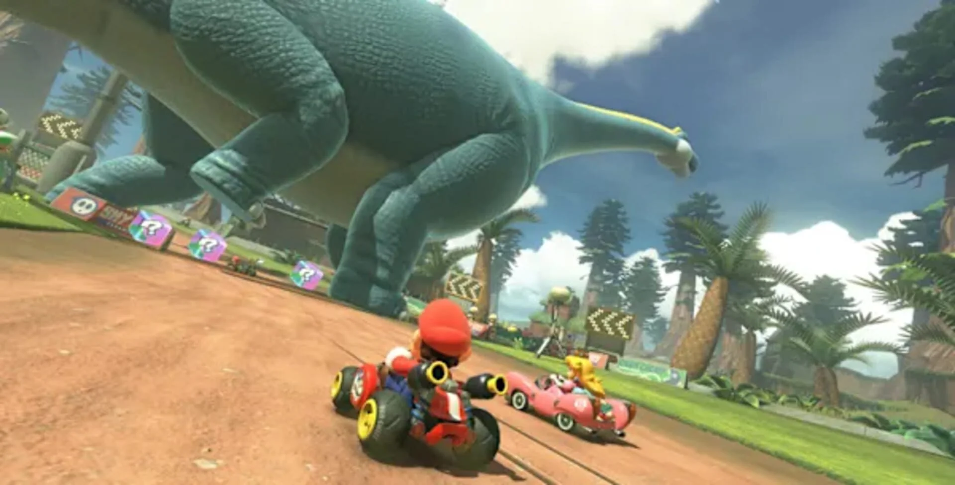 Course multijoueur en action dans Mario Kart World