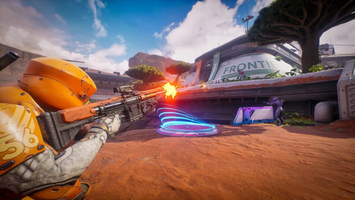 Aperçu du lobby et des cosmétiques de Splitgate 2, certains éléments manquants