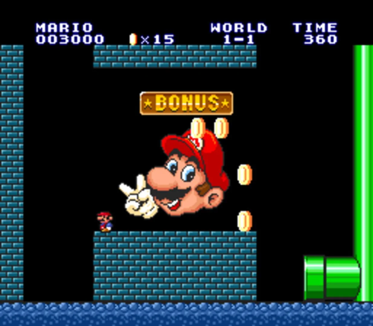 Super Mario Bros. : Mario traverse le dernier niveau