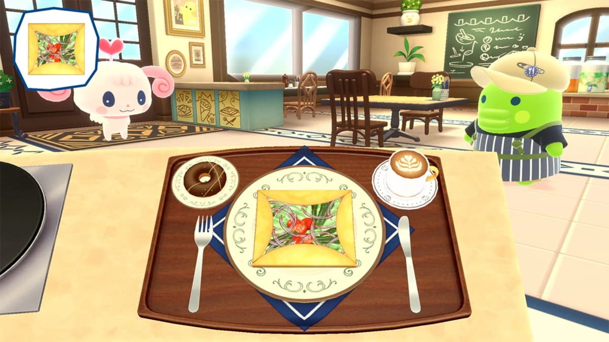 Vue de plusieurs Tamagotchi interagissant dans Tamahiko Town.