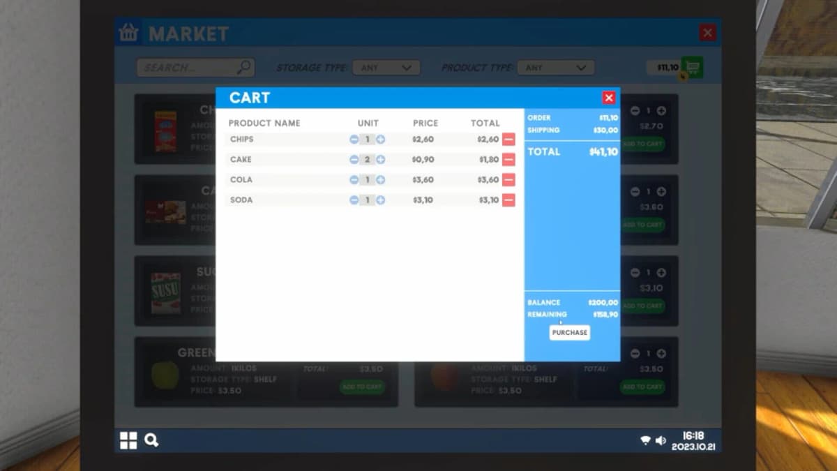 Screenshot from Supermarket Simulator