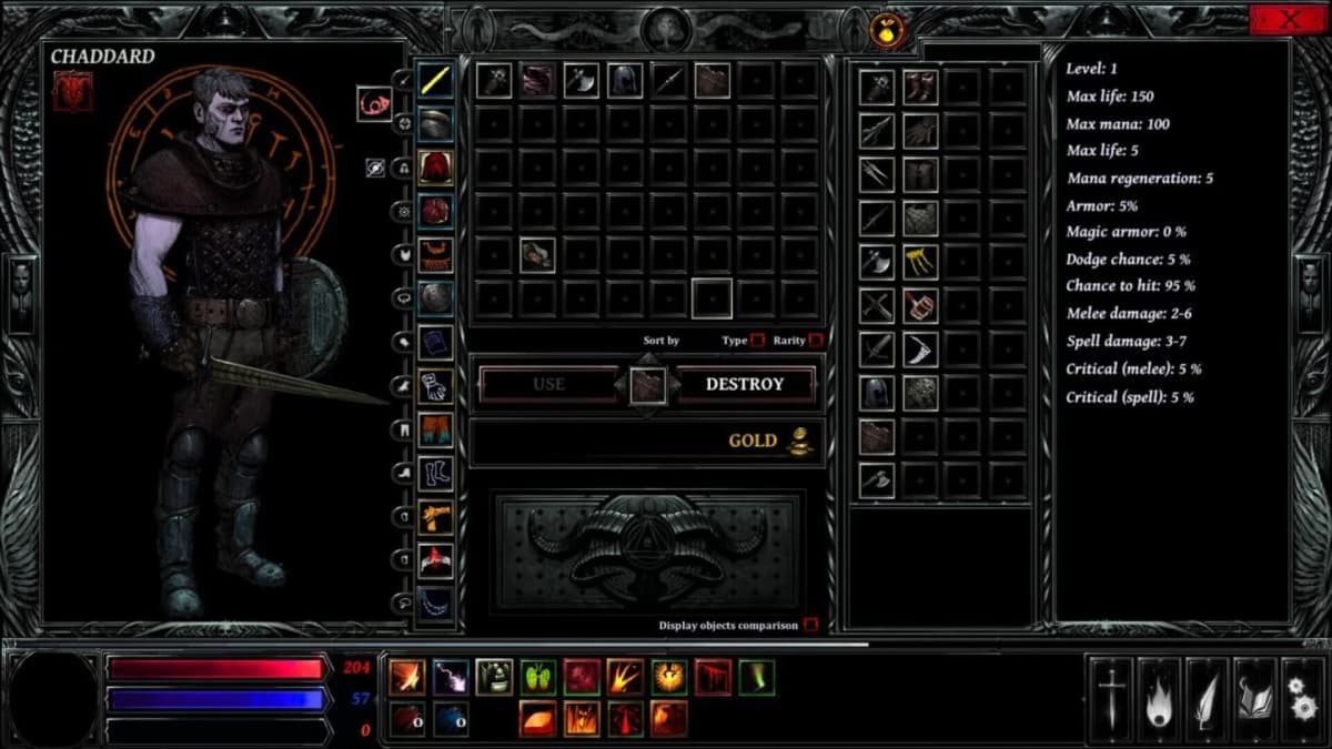 Affrontement contre un boss dans Hellslave, ambiance dark fantasy