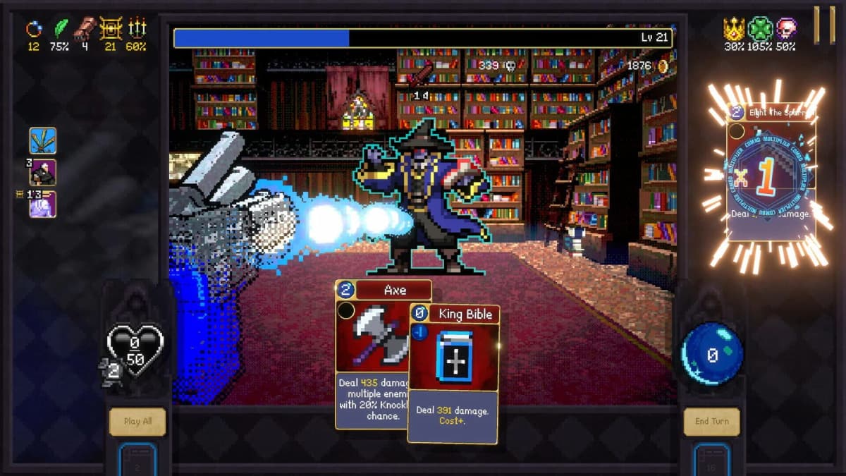 Screenshot from Vampire Crawlers: The Turbo Wildcard from Vampire Survivors