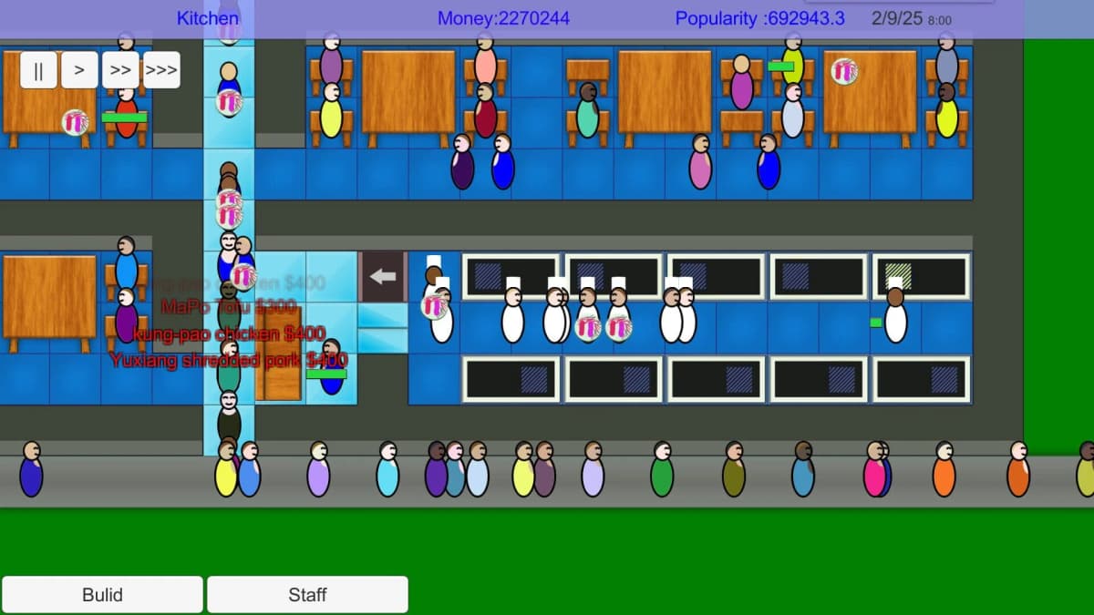 Screenshot from Restaurant Tycoon