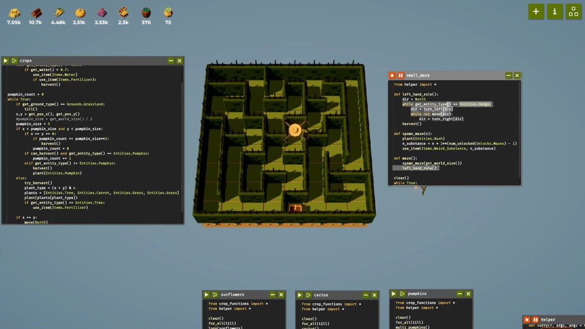 Screenshot from The Farmer Was Replaced