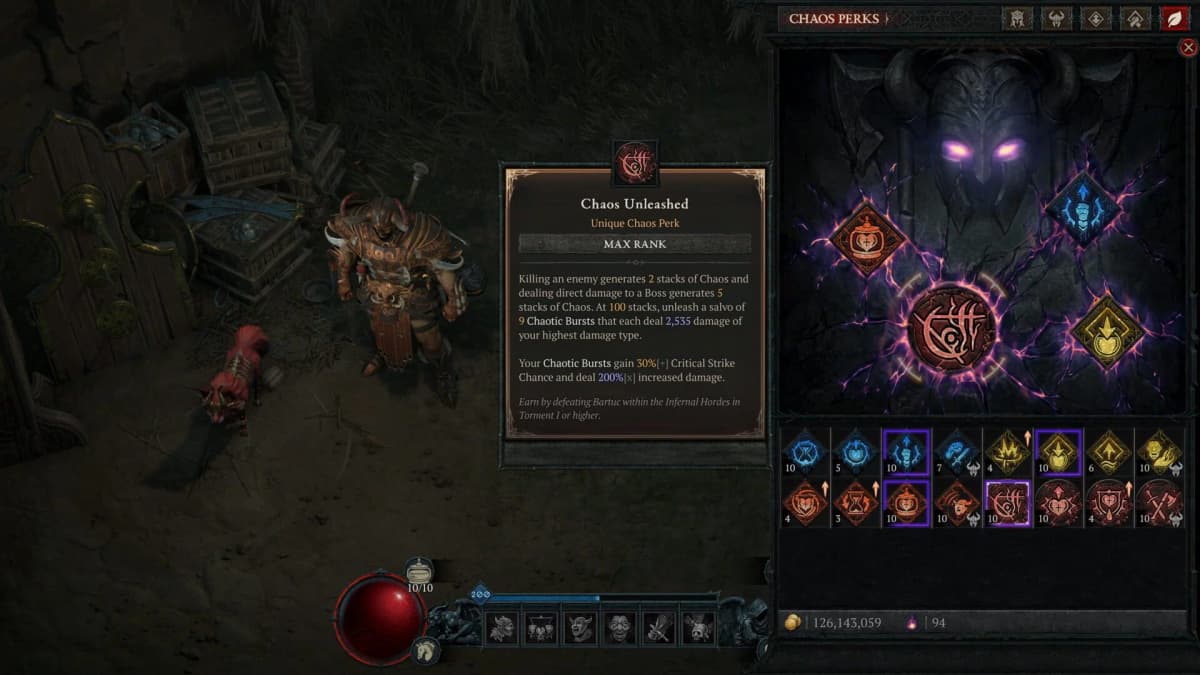 Screenshot from Diablo IV: Season of Infernal Chaos