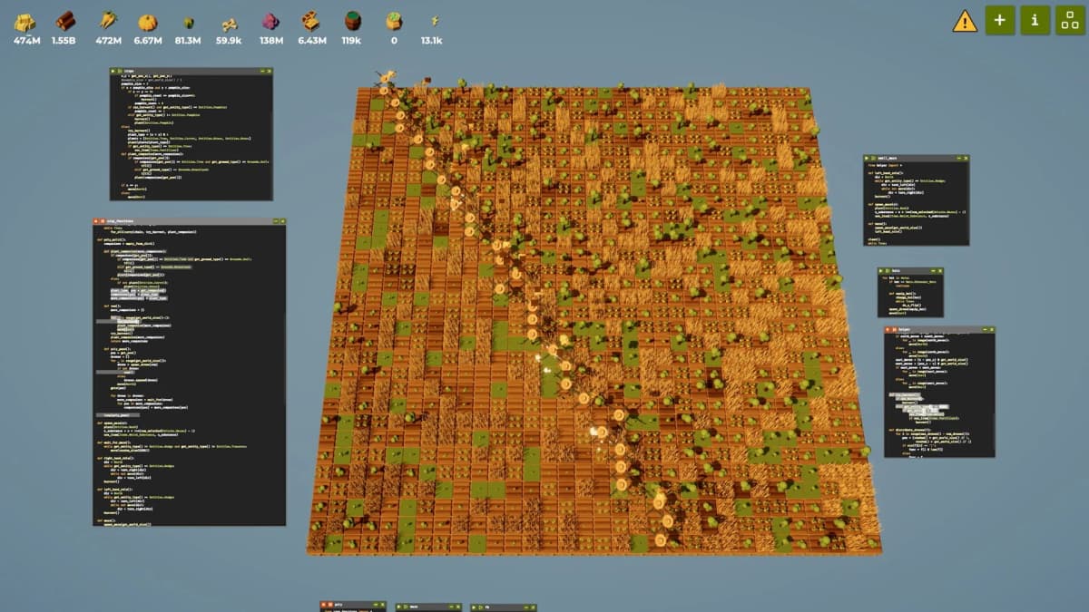 Screenshot from The Farmer Was Replaced