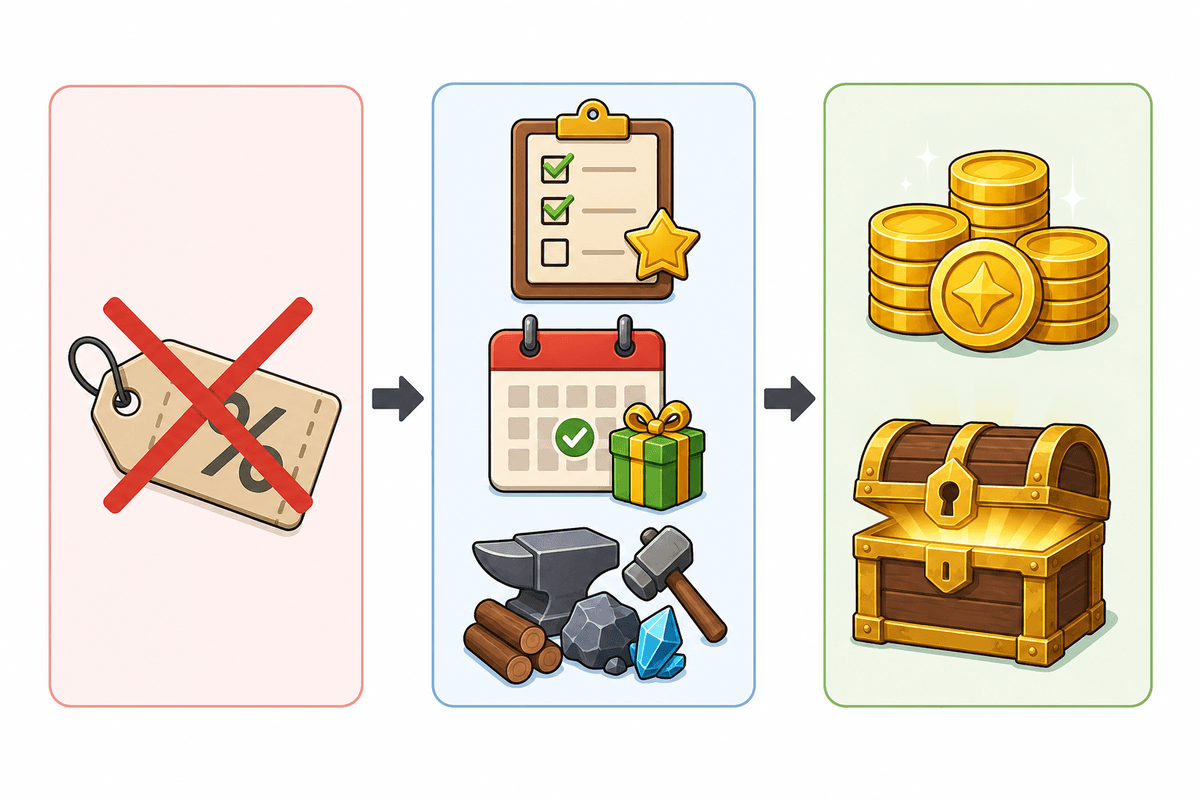 Icon-based infographic showing alternatives when there are no redeem codes yet