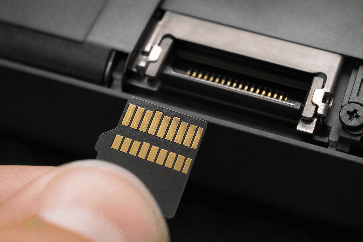 Close-up of the card-to-slot contact alignment central to detection reliability.