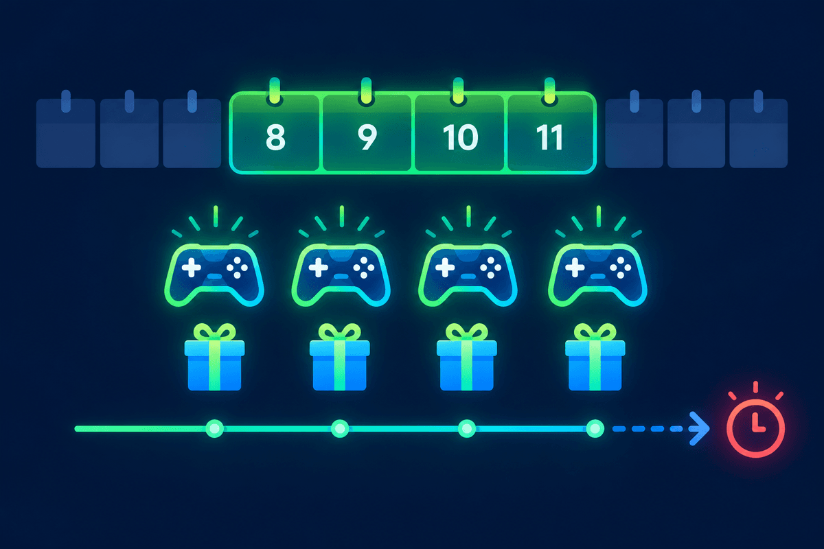 Free Play Days run October 8 through 11, so plan trials before they expire.